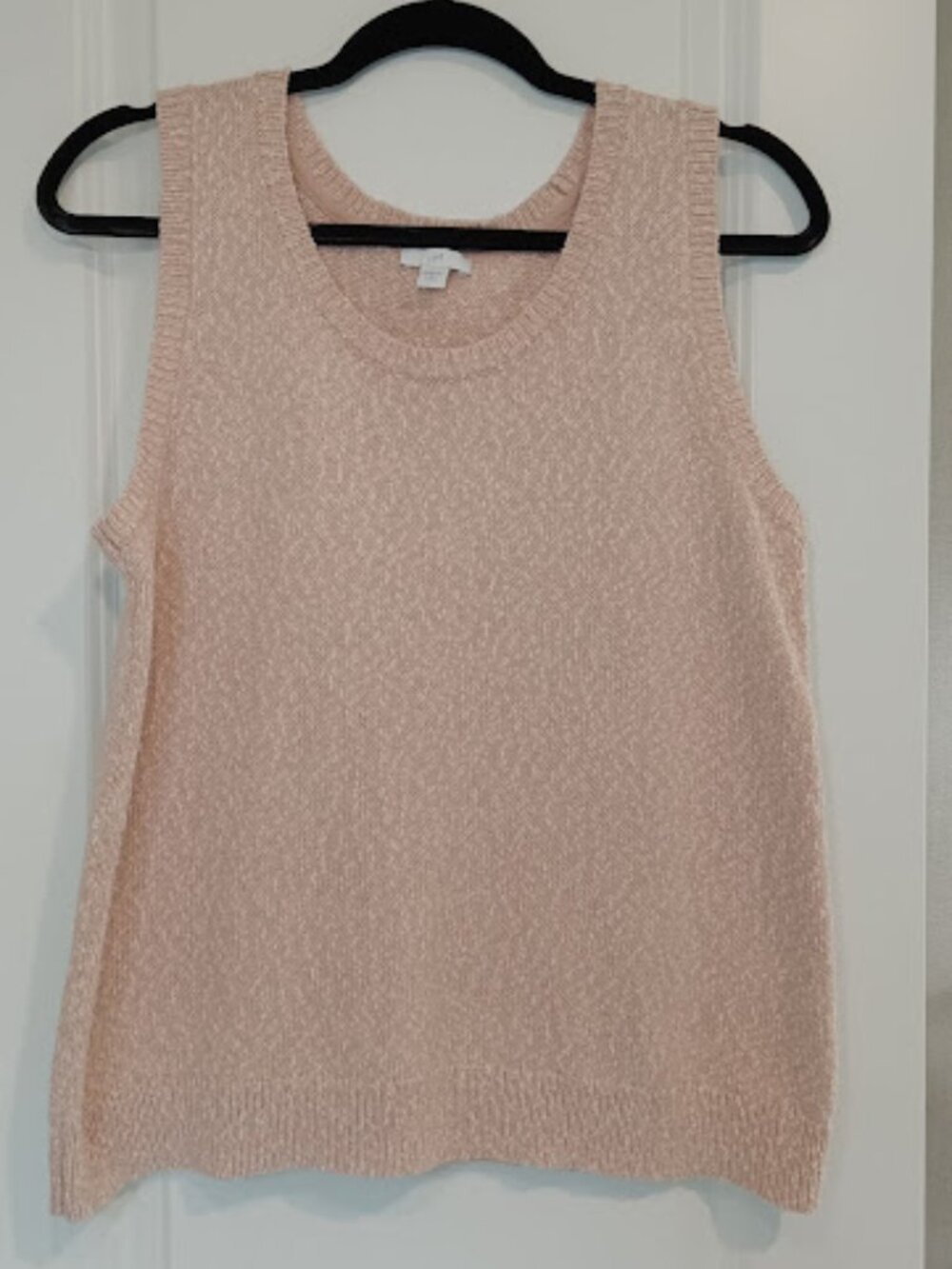J. Jill Women's M Petite Peach Marled Sleeveless Sweater Vest Shell Scoop Neck